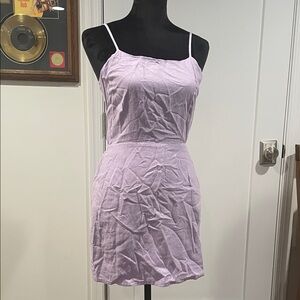 Garage Lilac Mini Dress with Spaghetti Straps